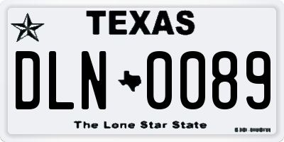 TX license plate DLN0089
