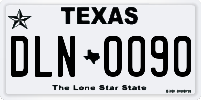 TX license plate DLN0090