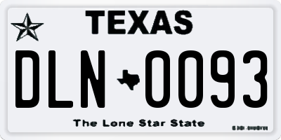 TX license plate DLN0093