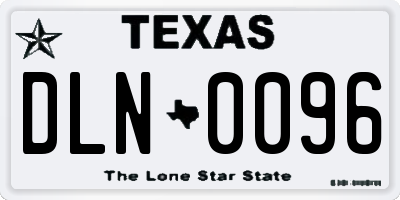 TX license plate DLN0096