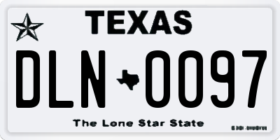 TX license plate DLN0097