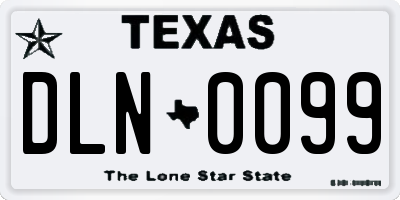 TX license plate DLN0099
