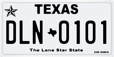TX license plate DLN0101