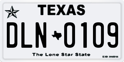 TX license plate DLN0109