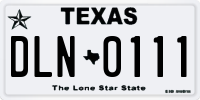 TX license plate DLN0111