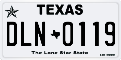 TX license plate DLN0119