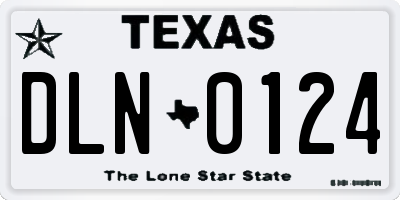 TX license plate DLN0124