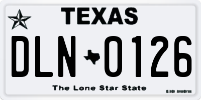 TX license plate DLN0126