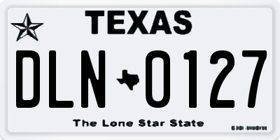 TX license plate DLN0127