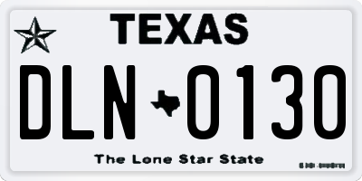 TX license plate DLN0130