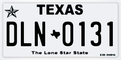 TX license plate DLN0131