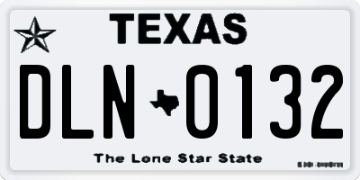TX license plate DLN0132