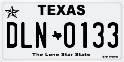 TX license plate DLN0133