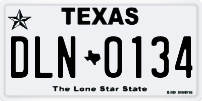 TX license plate DLN0134