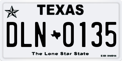 TX license plate DLN0135