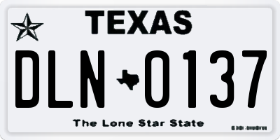TX license plate DLN0137