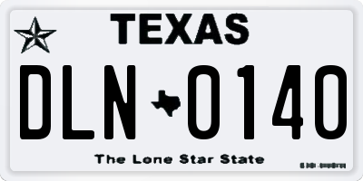 TX license plate DLN0140