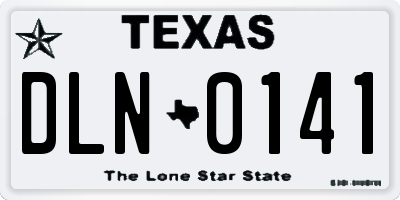 TX license plate DLN0141