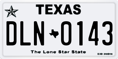 TX license plate DLN0143