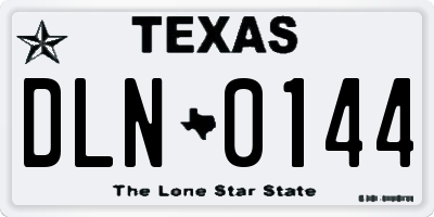 TX license plate DLN0144