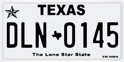 TX license plate DLN0145