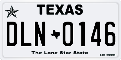 TX license plate DLN0146