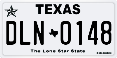 TX license plate DLN0148