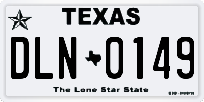 TX license plate DLN0149