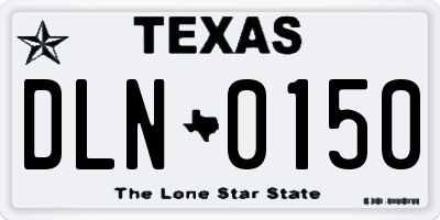 TX license plate DLN0150