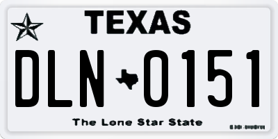 TX license plate DLN0151