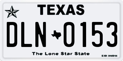 TX license plate DLN0153