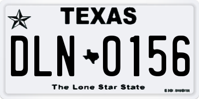 TX license plate DLN0156