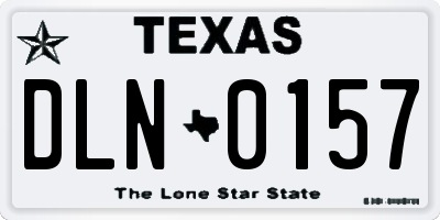 TX license plate DLN0157