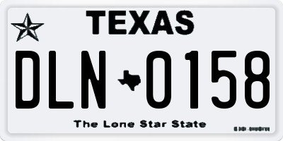 TX license plate DLN0158