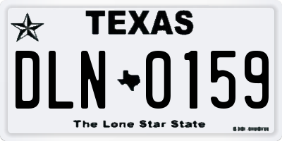 TX license plate DLN0159