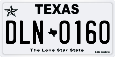 TX license plate DLN0160