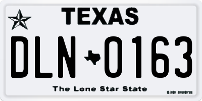 TX license plate DLN0163