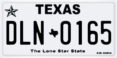 TX license plate DLN0165