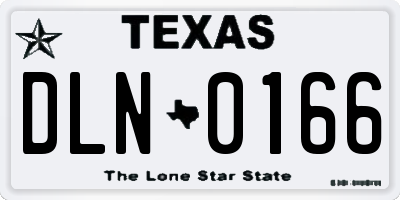 TX license plate DLN0166