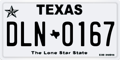 TX license plate DLN0167