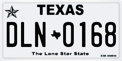 TX license plate DLN0168