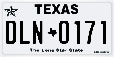 TX license plate DLN0171