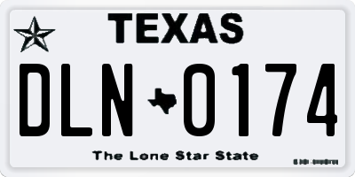 TX license plate DLN0174