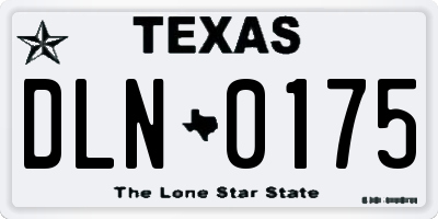 TX license plate DLN0175