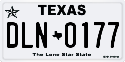 TX license plate DLN0177