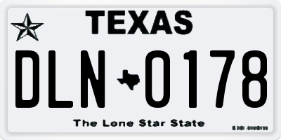 TX license plate DLN0178
