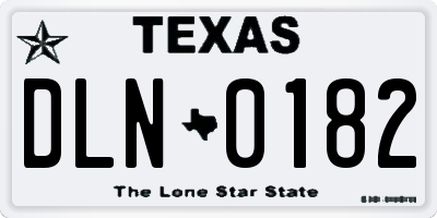 TX license plate DLN0182