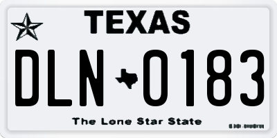 TX license plate DLN0183