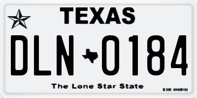 TX license plate DLN0184
