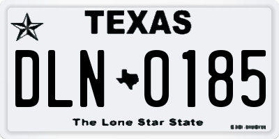TX license plate DLN0185
